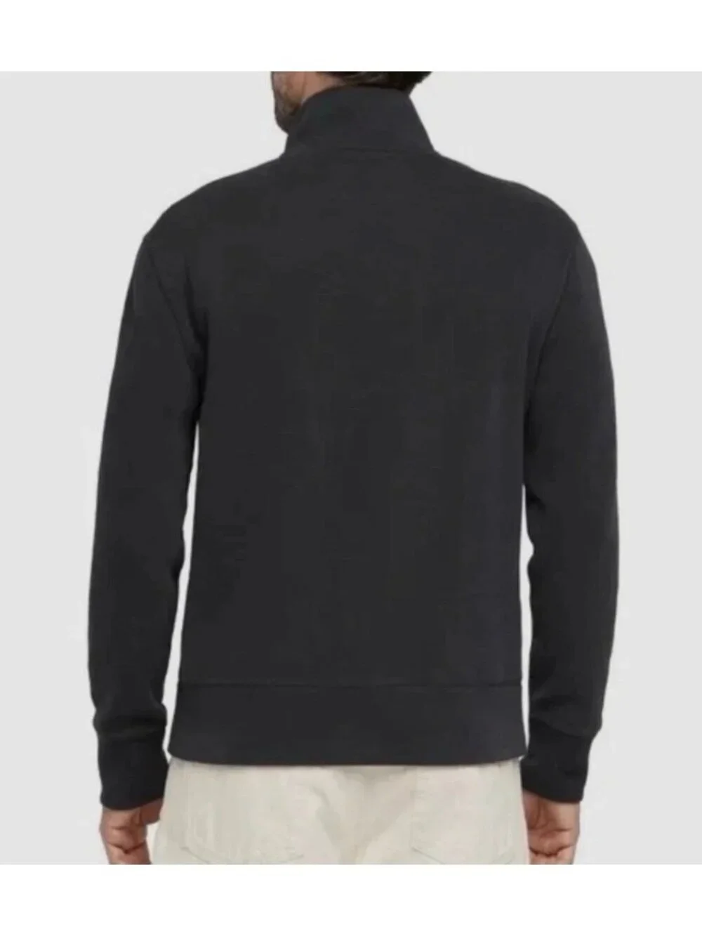 Banana Republic Men's L Black Half-Zip Pullover Polo Sweatshirt e1306